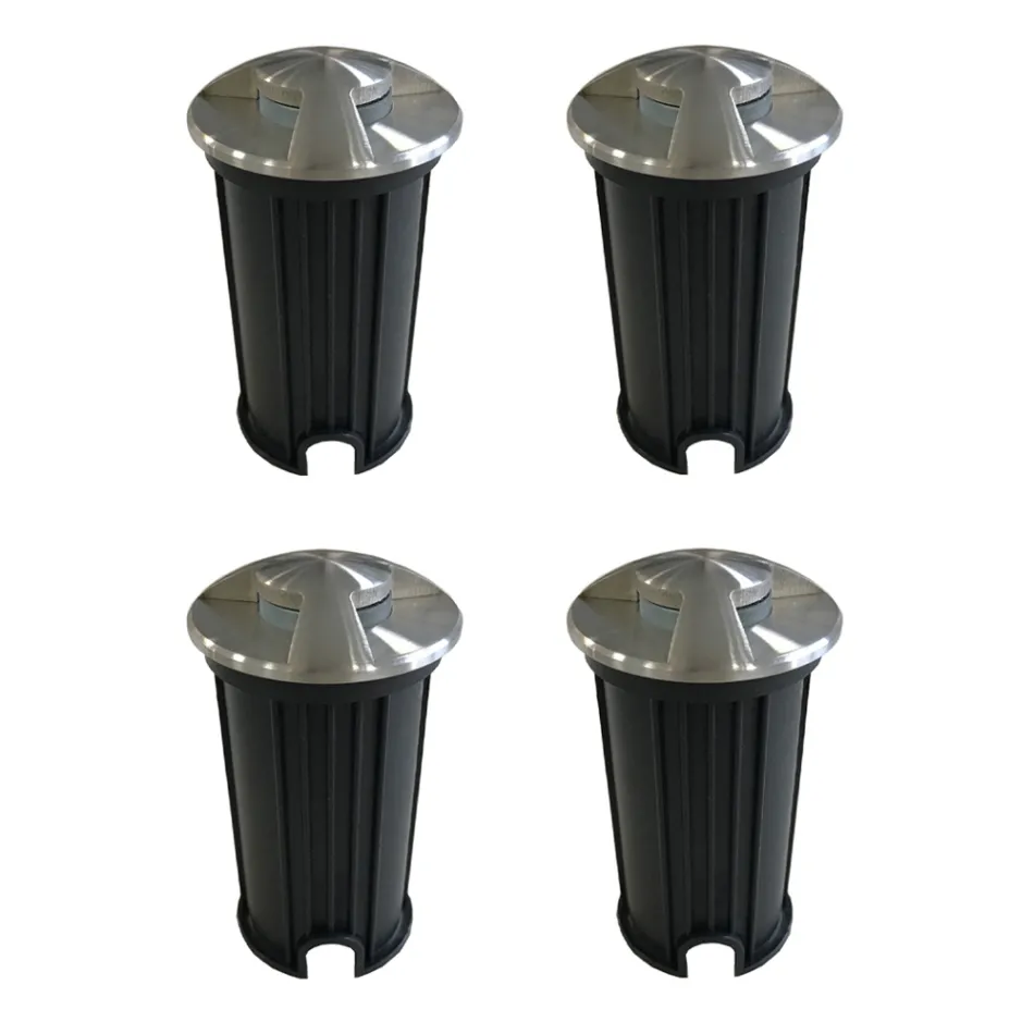 2W rustfrit stål forsænket udendørs led markør 4 stk - Elisir Viadurini