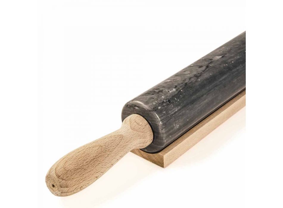 Marmor rullestift med træhåndtag lavet i Italien - Senni Viadurini