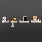 Design væghylde i krydsfiner og metal med pelsstativ - Berema Viadurini