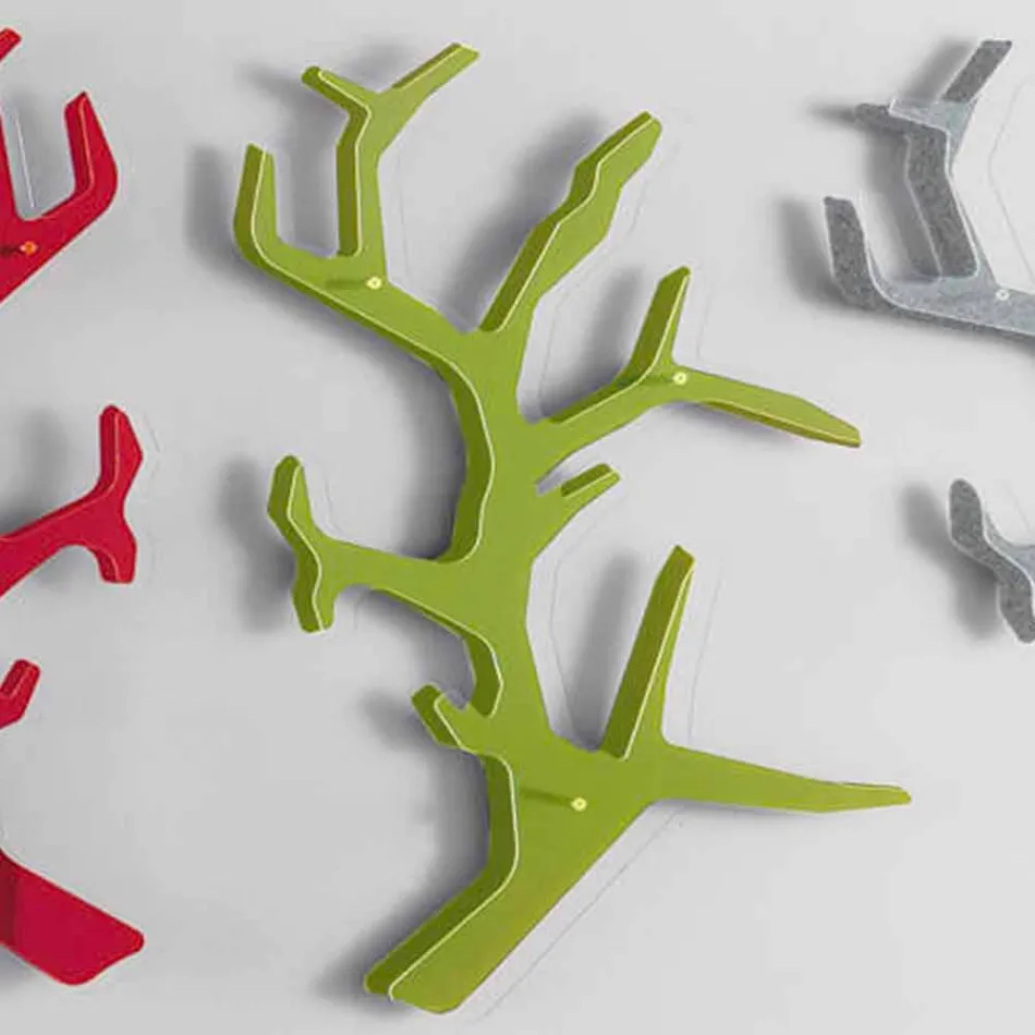 Plexiglas væghylde med kappekroge fremstillet i Italien - neon Viadurini