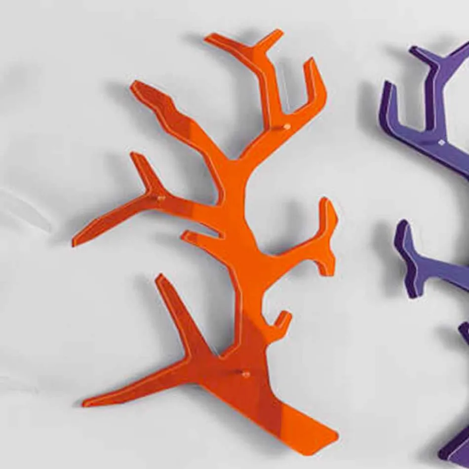 Plexiglas væghylde med kappekroge fremstillet i Italien - neon Viadurini