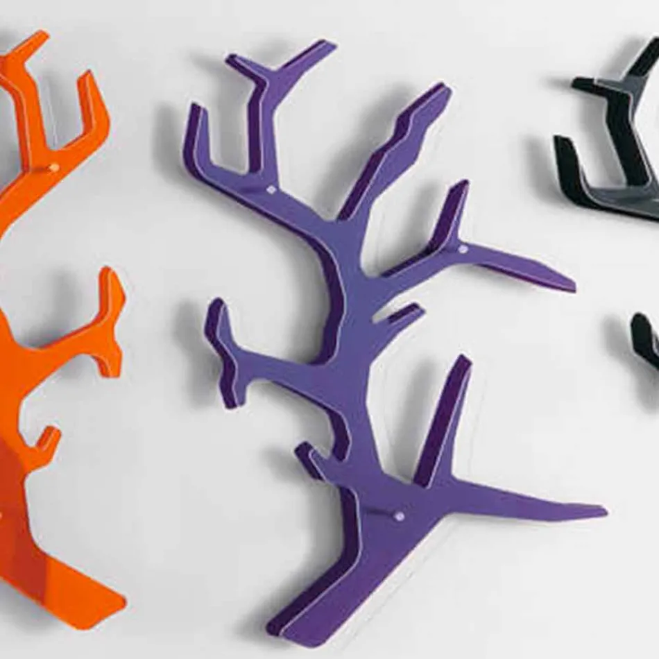 Plexiglas væghylde med kappekroge fremstillet i Italien - neon Viadurini