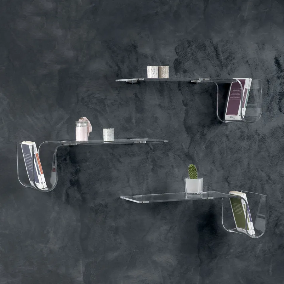 Designhylde i transparent akrylkrystal lavet i Italien - Teride Viadurini