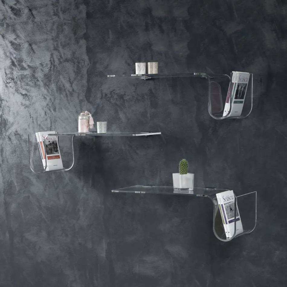 Designhylde i transparent akrylkrystal lavet i Italien - Teride Viadurini