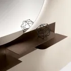 Moderne design metalhylde med to vandrette hylder - Miro Viadurini