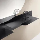 Moderne design metalhylde med to vandrette hylder - Miro Viadurini