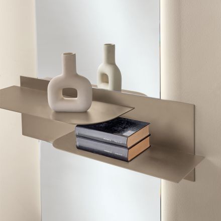 Moderne design metalhylde med to vandrette hylder - Miro Viadurini