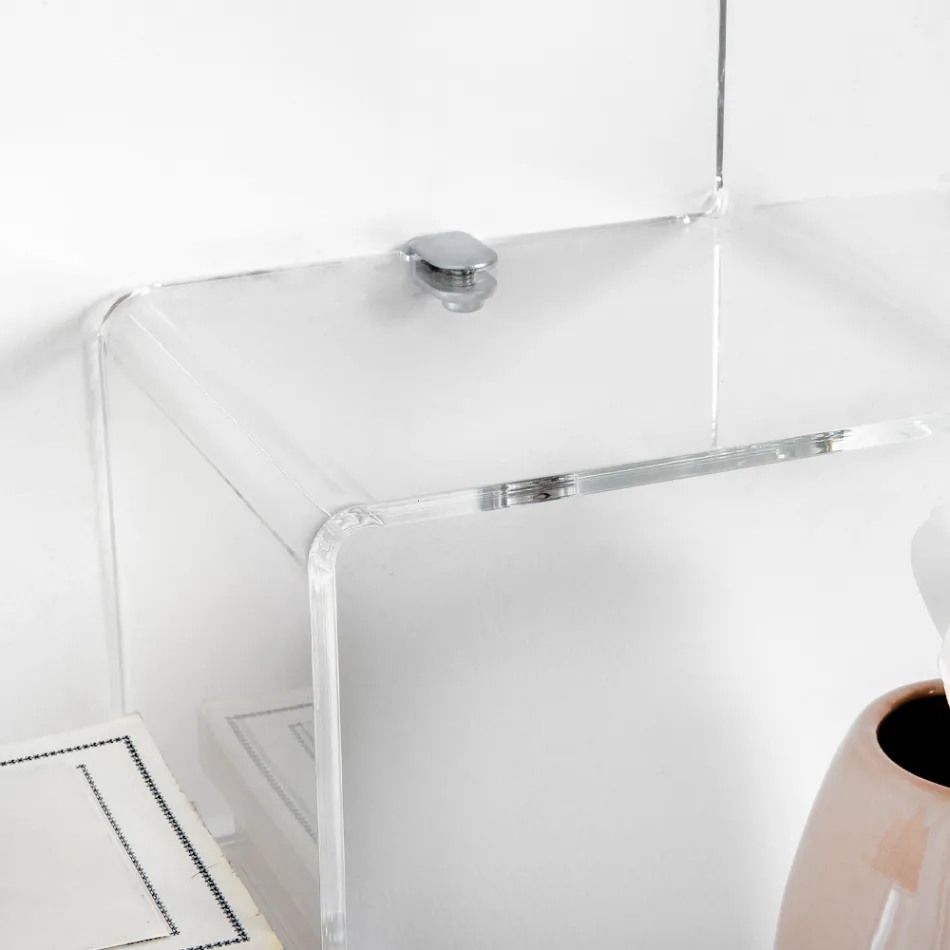 Gennemsigtig plexiglas objekthylde lavet i Italien - Mufasa Viadurini
