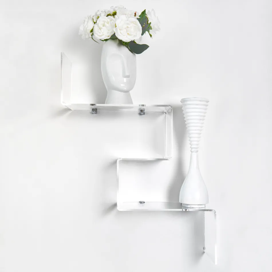 Gennemsigtig plexiglas objekthylde lavet i Italien - Mufasa Viadurini