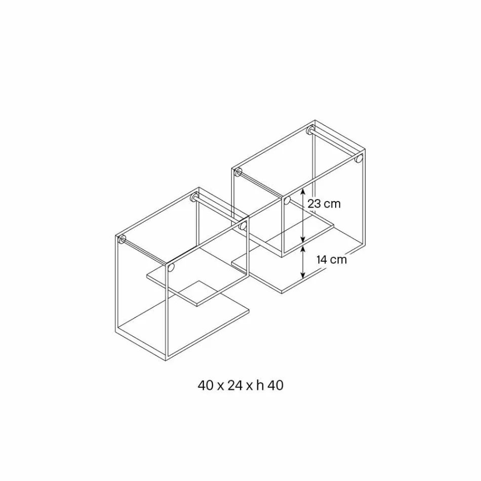 Gennemsigtig glasvægshylder Alsidigt elegant design 2 stykker - rulle Viadurini