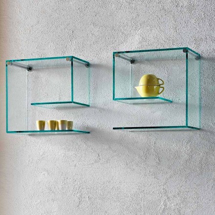 Gennemsigtig glasvægshylder Alsidigt elegant design 2 stykker - rulle Viadurini