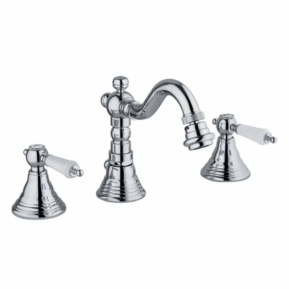 3-huls mixer til bidet i messing Classic Design fremstillet i Italien - Shelly Viadurini