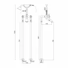 Søjleblander til badekar med brusebad i messing fremstillet i Italien - Shelly Viadurini