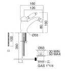 Bidetmixer i klassisk stil i håndlavet messing med håndtag - Noriana Viadurini