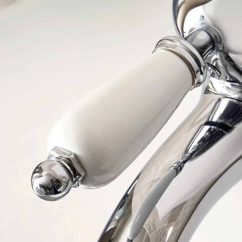 Bidetmixer i klassisk stil i håndlavet messing med håndtag - Noriana Viadurini