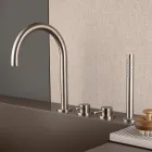 4-hullers dækmonteret badebatteri med AISI 316L ståltud - Artigli Viadurini