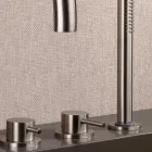 4-hullers dækmonteret badebatteri med AISI 316L ståltud - Artigli Viadurini