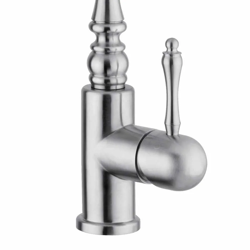 Klassisk køkkenbatteri i rustfrit stål lavet i Italien - Gave Viadurini