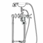 Klassisk mixer til gulvbadekar i messing fremstillet i Italien - Panico Viadurini