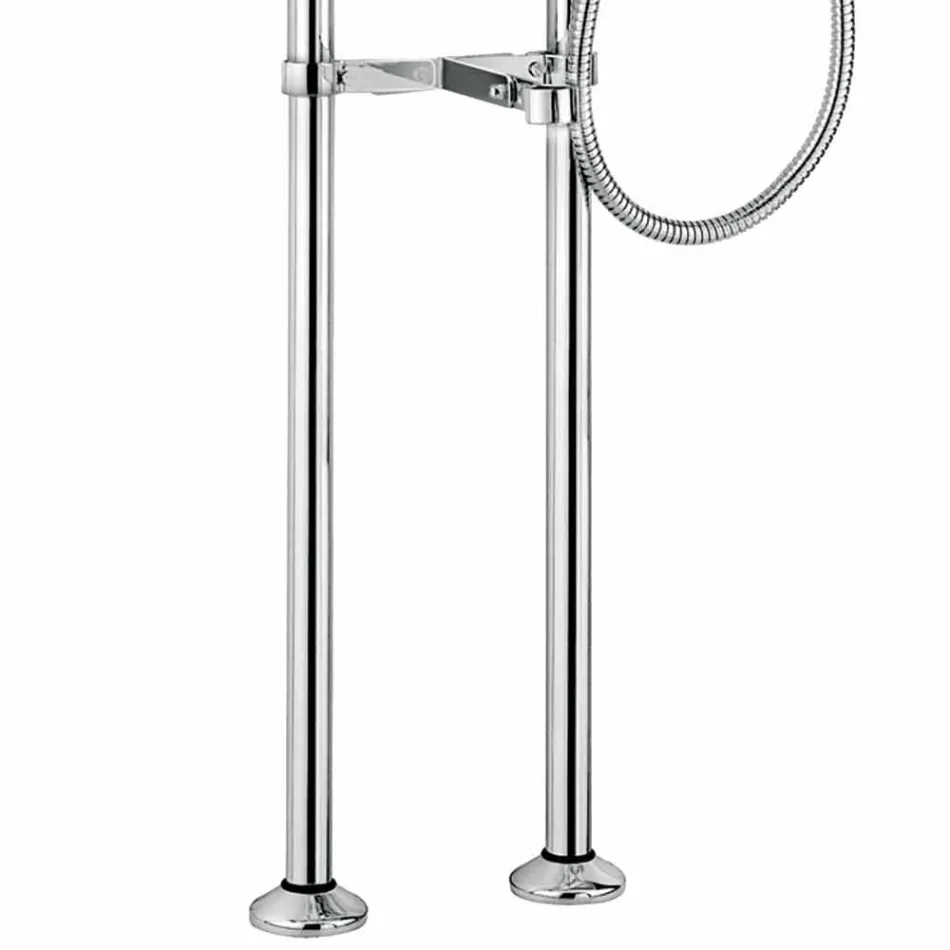 Klassisk mixer til gulvbadekar i messing fremstillet i Italien - Panico Viadurini