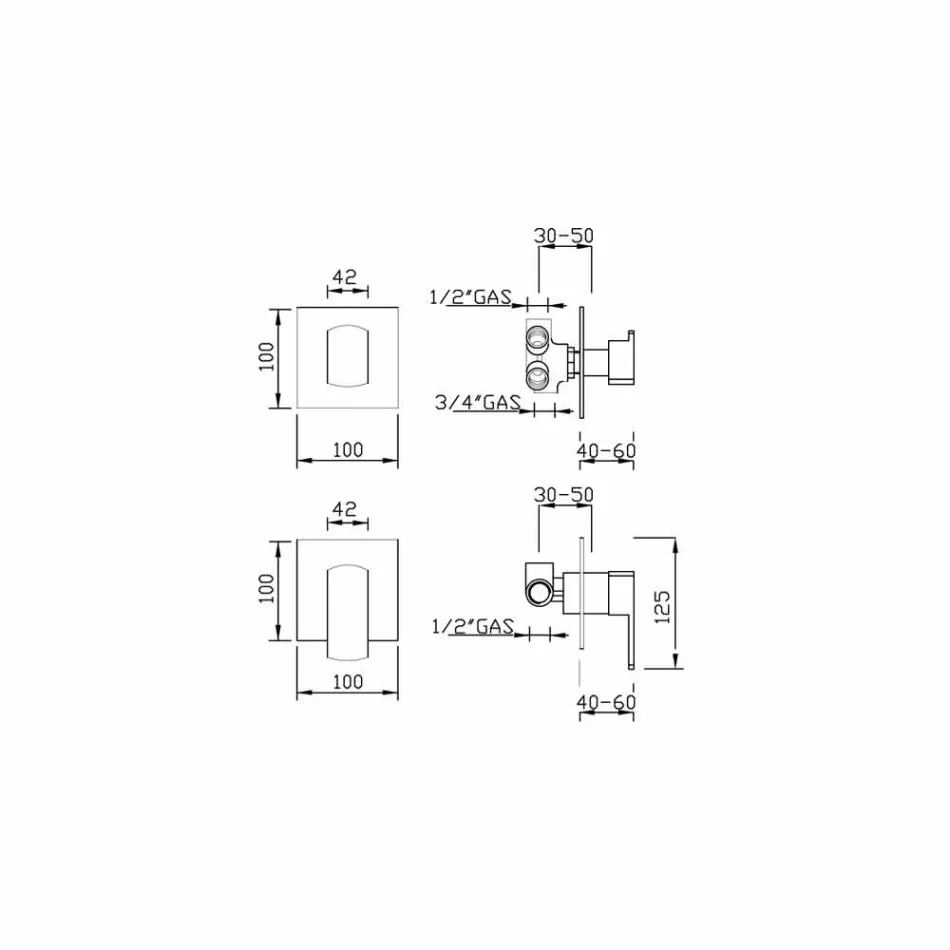 Bruserarmatur med 5-vejs omskifter Made in Italy - Sika Viadurini