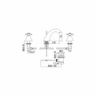 Klassisk design 3-huls håndvaskarmatur i messing fremstillet i Italien - Lisca Viadurini