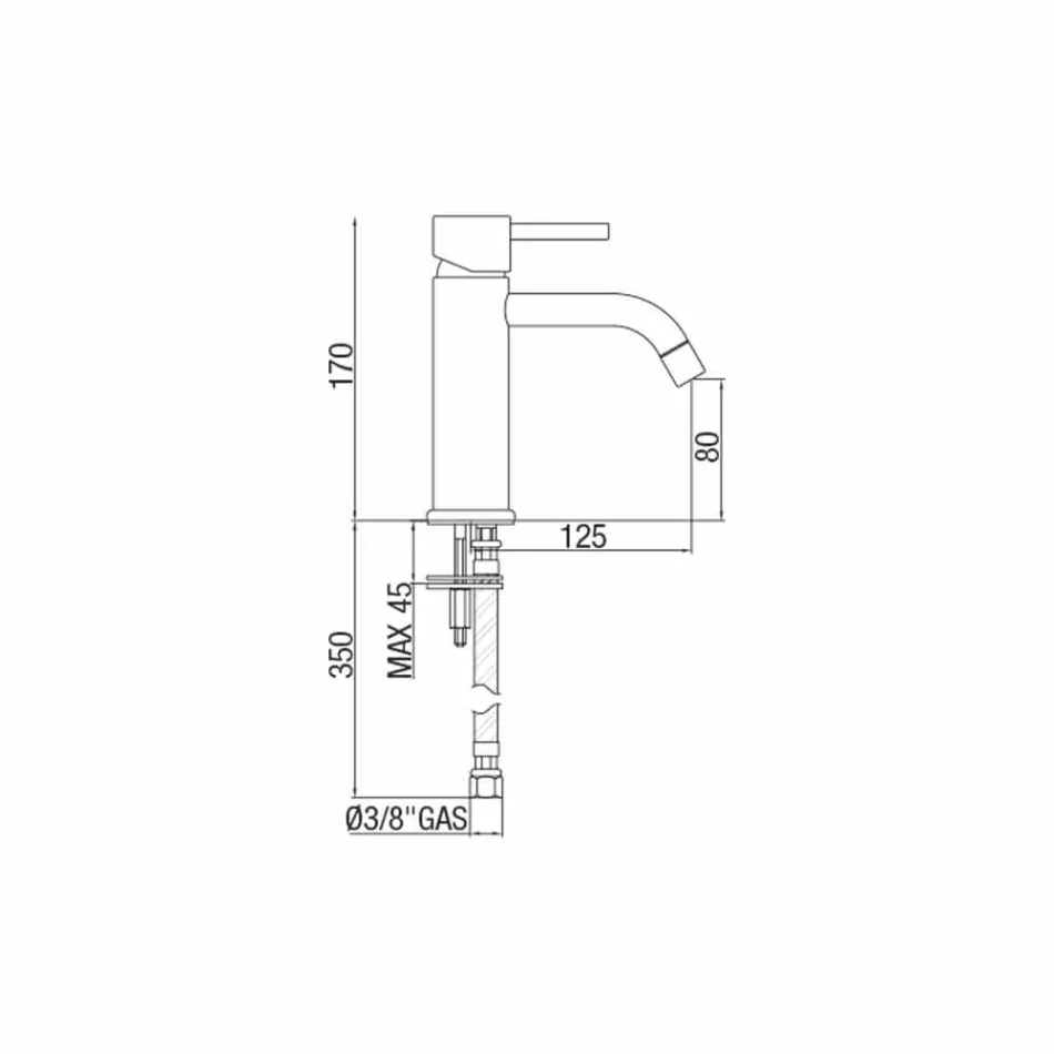 Håndvaskarmatur til badeværelset i forkromet messing moderne design lavet i Itlay - Liro Viadurini