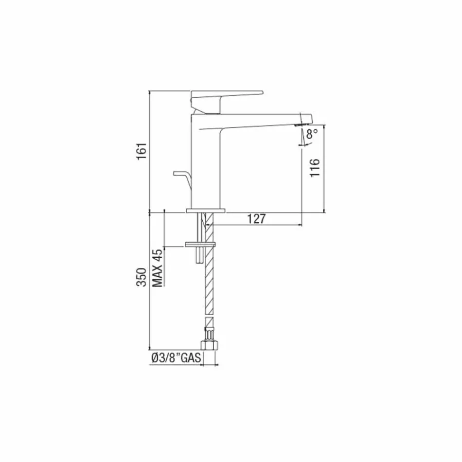 Moderne håndvaskarmatur uden afløb fremstillet i Italien - Galla Viadurini