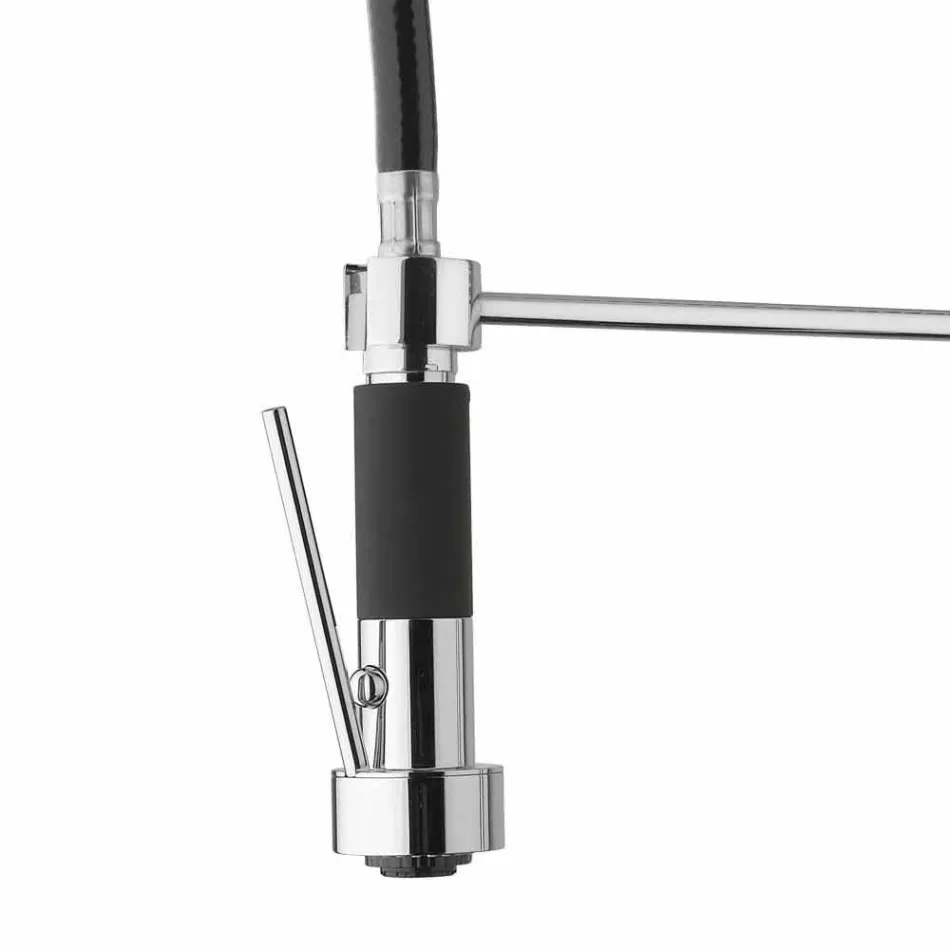 Krom messing køkkenvaskarmatur med brusebad Made in Italy - Kondor Viadurini