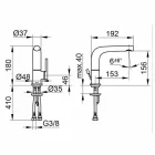 Moderne 1-grebs håndvaskarmatur i metal - Pinto Viadurini