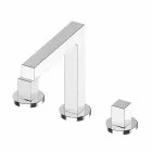 Moderne tre-huls krommetal i badeværelsesvaske - Girino Viadurini