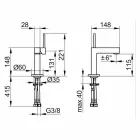 Moderne badeværelse håndvaskarmatur i krom finish metal - Girino Viadurini