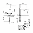 Moderne badeværelse håndvaskarmatur i krom finish metal - Girino Viadurini