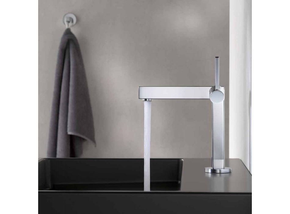 Moderne badeværelse håndvaskarmatur i krom finish metal - Girino Viadurini