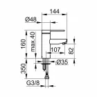 Moderne håndvaskarmatur i forkromet metal - Zanio Viadurini
