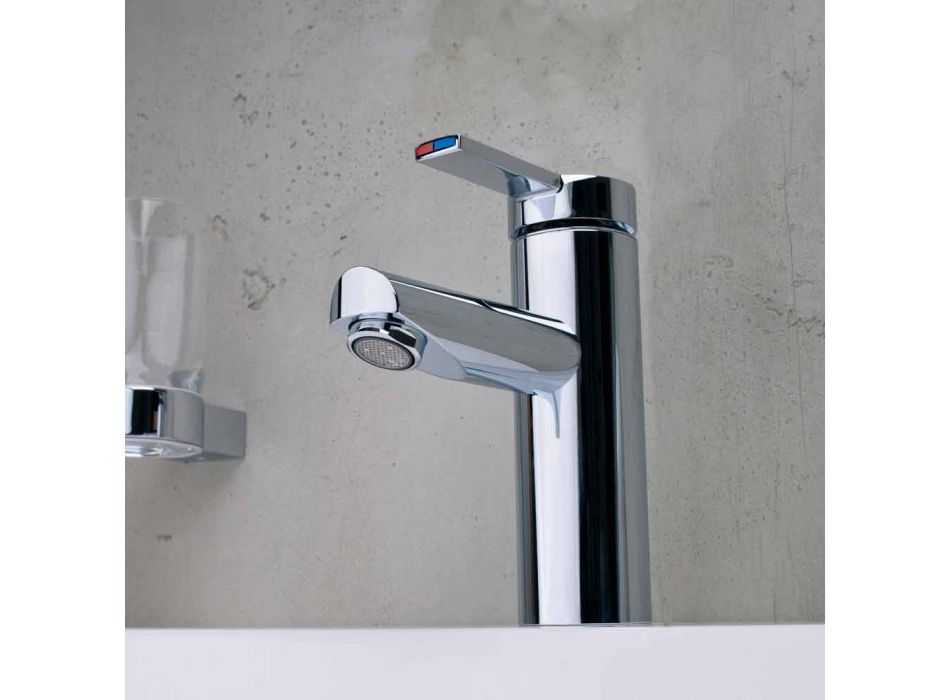 Moderne håndvaskarmatur i forkromet metal - Zanio Viadurini