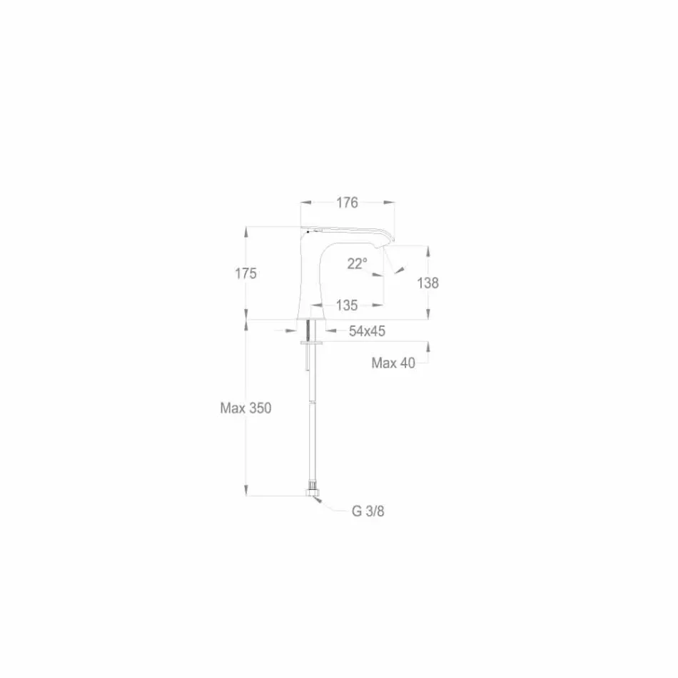 Moderne messing håndvaskarmatur fremstillet i Italien - Bonina Viadurini