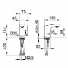 Moderne design med 1-grebs armatur til håndvask i krom - Gonzo Viadurini