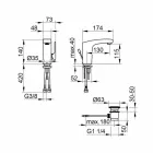 Moderne design med 1-grebs armatur til håndvask i krom - Gonzo Viadurini