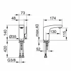 Moderne design med 1-grebs armatur til håndvask i krom - Gonzo Viadurini
