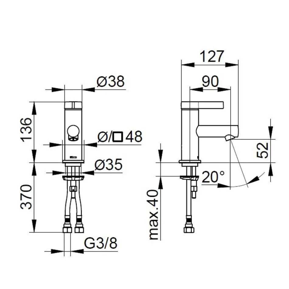 Etgrebs håndvaskarmatur Klassisk design krom messing - Artemisia Viadurini