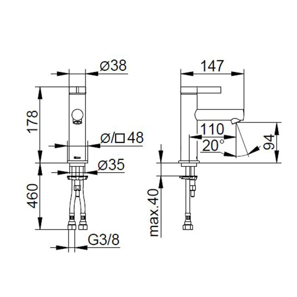 Etgrebs håndvaskarmatur Klassisk design krom messing - Artemisia Viadurini