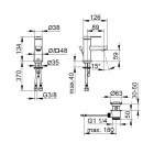 Etgrebs håndvaskarmatur med fladt design i forkromet messing - Agenore Viadurini