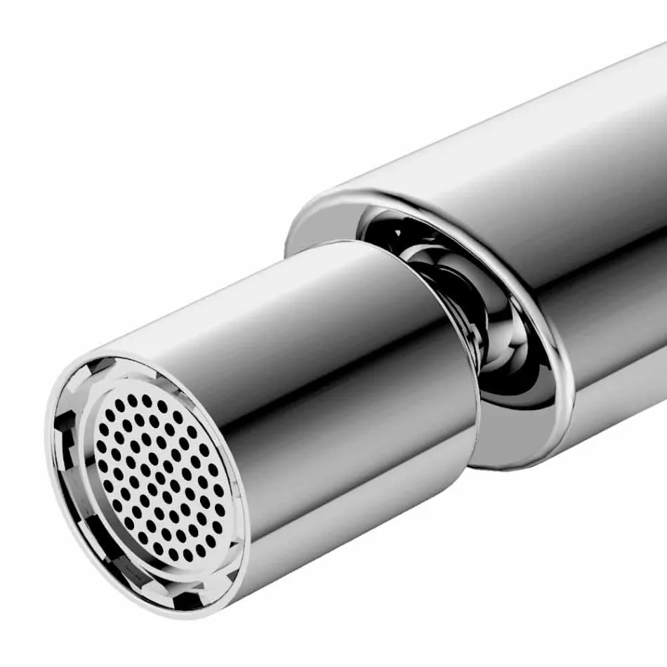 Moderne 1-grebs mixer med metal bidetafløb - Pinto Viadurini