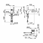 Moderne 1-grebs mixer med metal bidetafløb - Pinto Viadurini