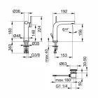 Moderne 1-grebs håndvaskarmatur med metalafløb - Pinto Viadurini