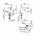 Moderne 1-grebs håndvaskarmatur med metalafløb - Pinto Viadurini