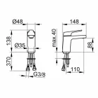 Moderne 1-grebs håndvaskarmatur i forkromet metal - Clari Viadurini