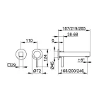 Firkantet Design Vægmonteret Etgrebs håndvaskarmatur - Erik Viadurini