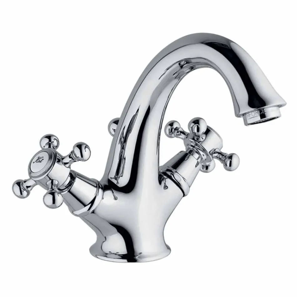 Højt-blandet mixer til håndvask i messing fremstillet i Italien - Lisca Viadurini